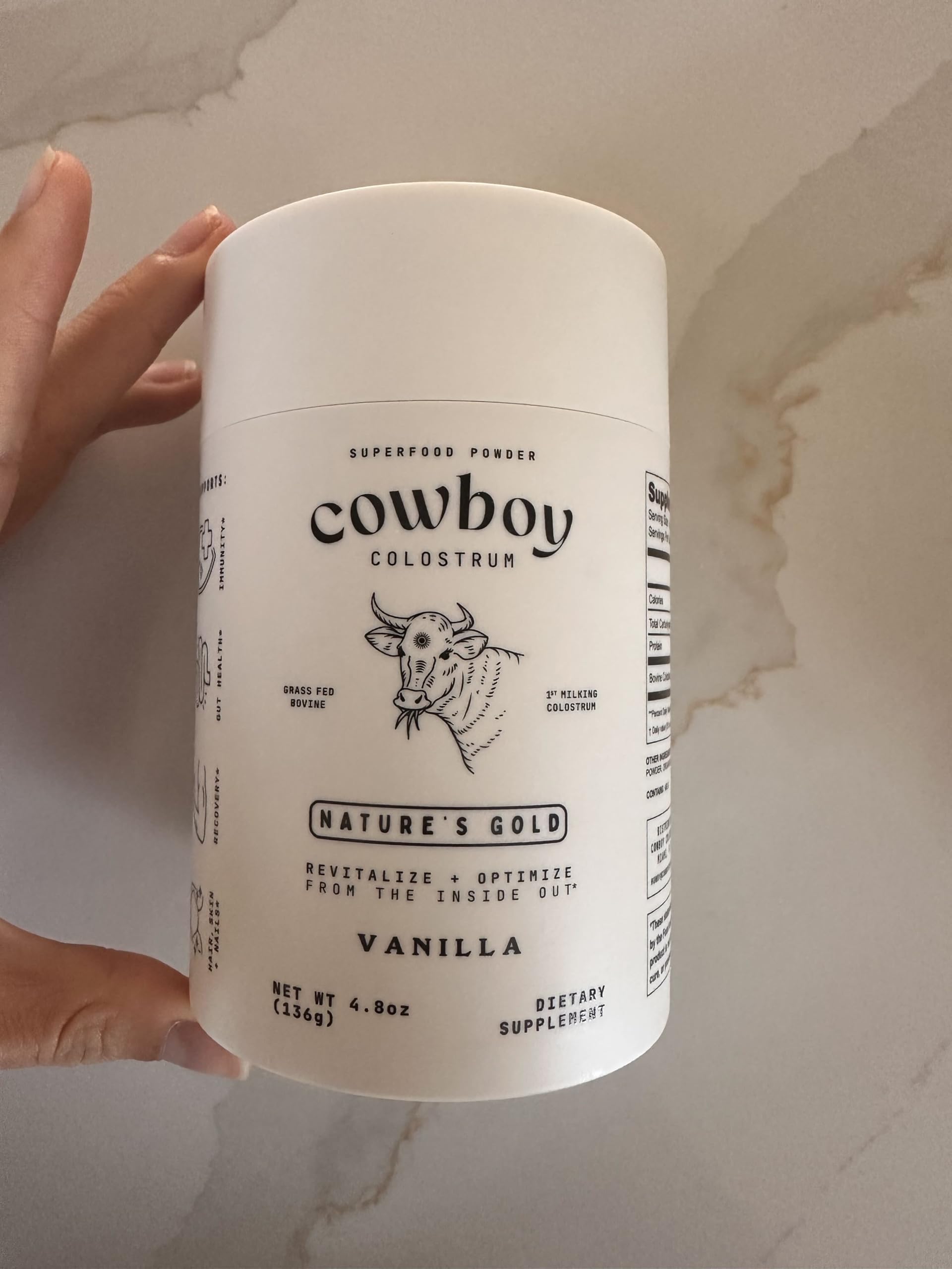 Cowboy - The Exclusive 1st Milking, Whole, Grass Fed Colostrum Supplement for Full Body Health - Bovine Colostrum Powder Packed w/Bioactive Nutrients
