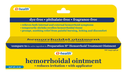 A+Health Hemorrhoid Treatment, Hemorrhoidal Ointment Relieves Symptoms of Burning, Itching, Discomfort, 2 Ounce Tube with Applicator, Reduces Irritation and Pain Relief A+HealthBuy Supplements Australia