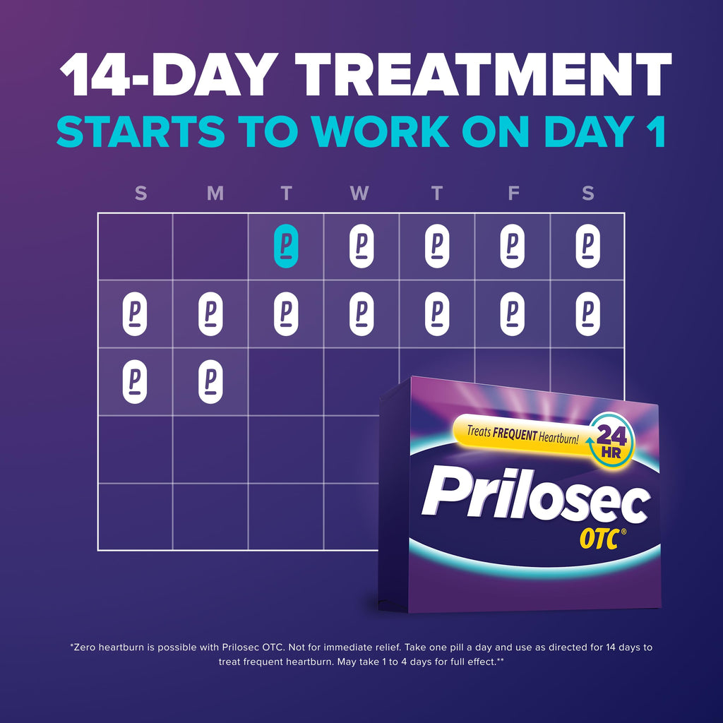 Prilosec OTC, Omeprazole Delayed Release 20mg, Acid Reducer, Treats Frequent Heartburn for 24 Hour Relief, All Day, All Night*, Heartburn Medicine, 20mg, Wildberry Flavor, 42 Tablets Prilosec buy supplements Au