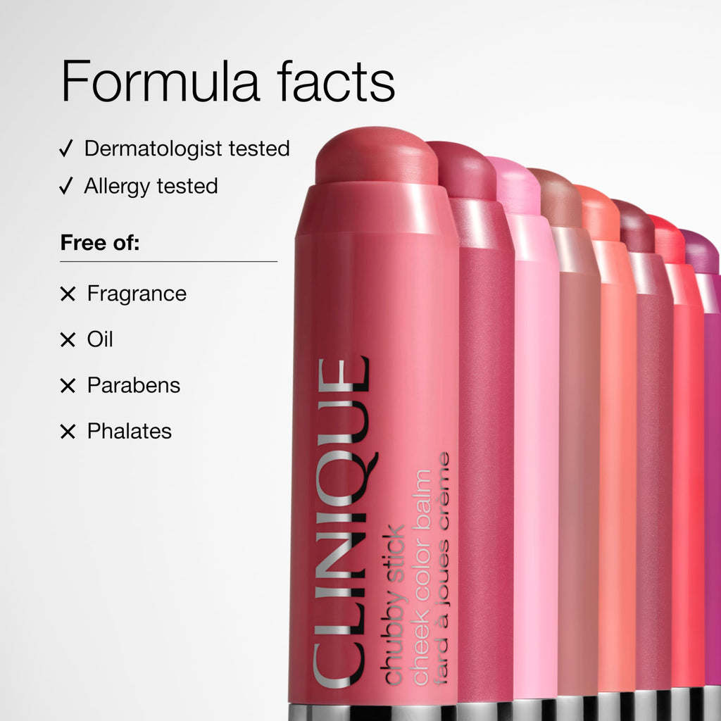 Clinique Chubby Cream Blush Stick Cheek Colour Balm | Blush For Cheeks | Long Lasting + Buildable | Create A Healthy Looking Glow