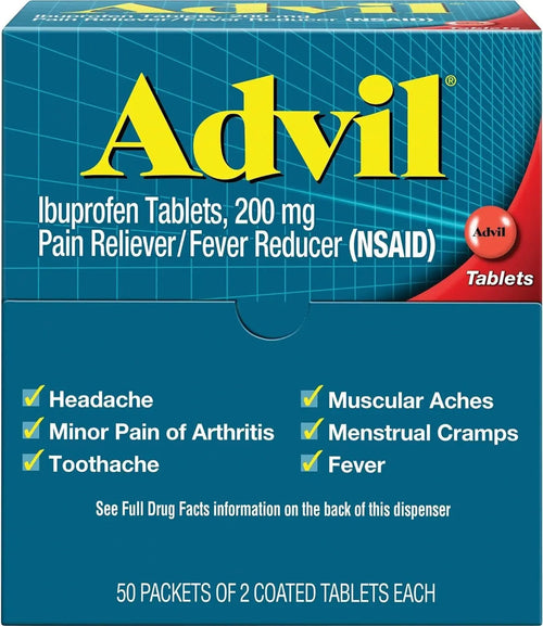 Advil Ibuprofen, 200mg (50 Packets of 2 Coated Tablets) 50 ea (Pack of 3) AdvilBuy Supplements Australia