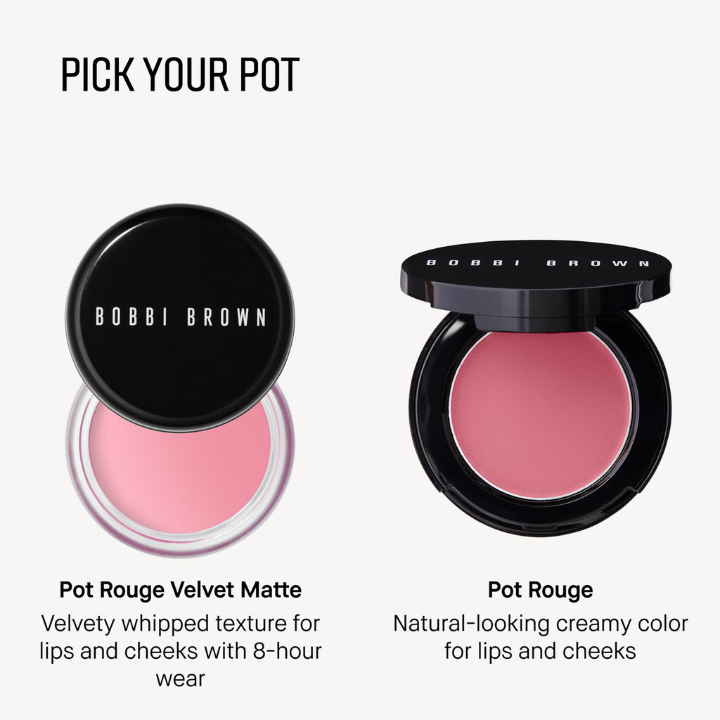 Bobbi Brown Pot Rouge | Multi-Use Cream Blush and Lip Tint | Dewy, Natural-Looking Flush for Cheeks and Lips | Mirrored Compact Travel-Size Face Makeup Blusher, Pale Pink, 0.13 Ounce