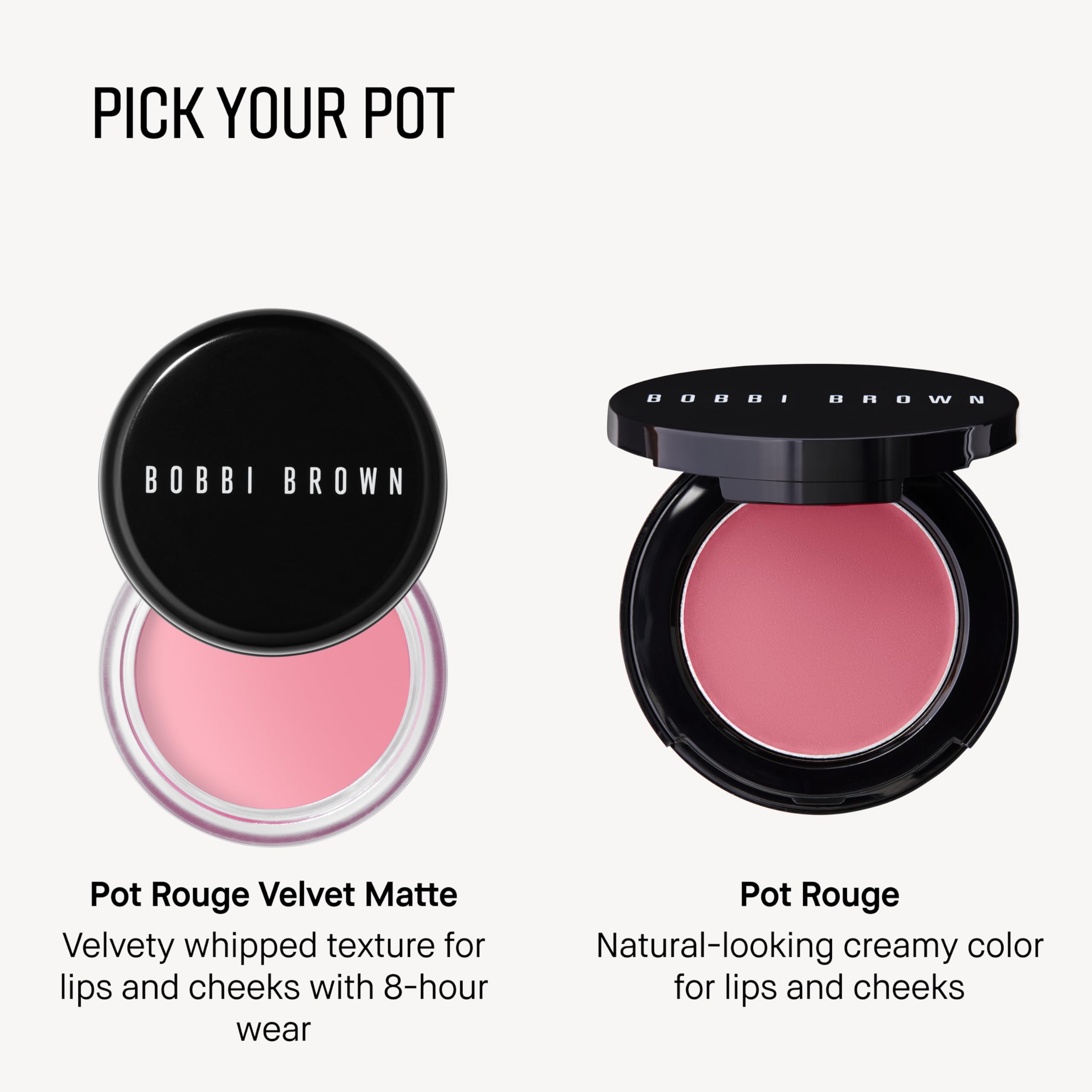 Bobbi Brown Pot Rouge | Multi-Use Cream Blush and Lip Tint | Dewy, Natural-Looking Flush for Cheeks and Lips | Mirrored Compact Travel-Size Face Makeup Blusher, Pale Pink, 0.13 Ounce