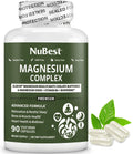 NuBest Magnesium Complex supplement bottle with capsules on a white background