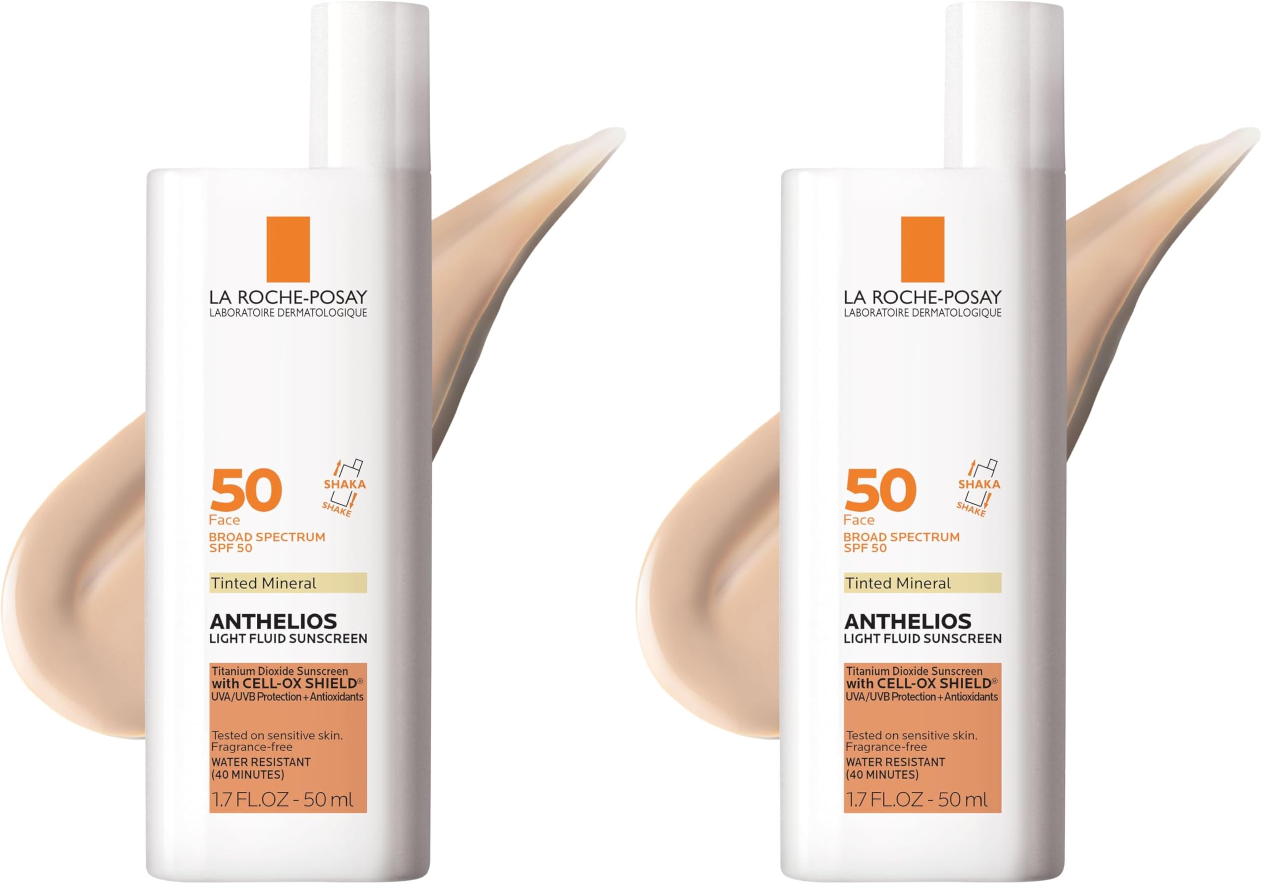 La Roche Posay Anthelios 50 Mineral Tinted Ultra Light Sunscreen Fluid 50ml/1.7oz (Pack of 2)