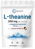 L-Theanine 200mg with Magnesium Glycinate, 400 Coconut MCT Oil Softgels | 2-in-1 Amino Acid & Mineral Complex | Gentle Care All Day & Night Micro IngredientsBuy Supplements Australia