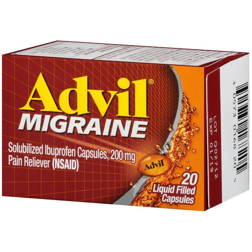 Advil Migrain 20'S Size 20ct Advil Migraine Pain Relief Liquid Filled Capsules 20ct AdvilBuy Supplements Australia