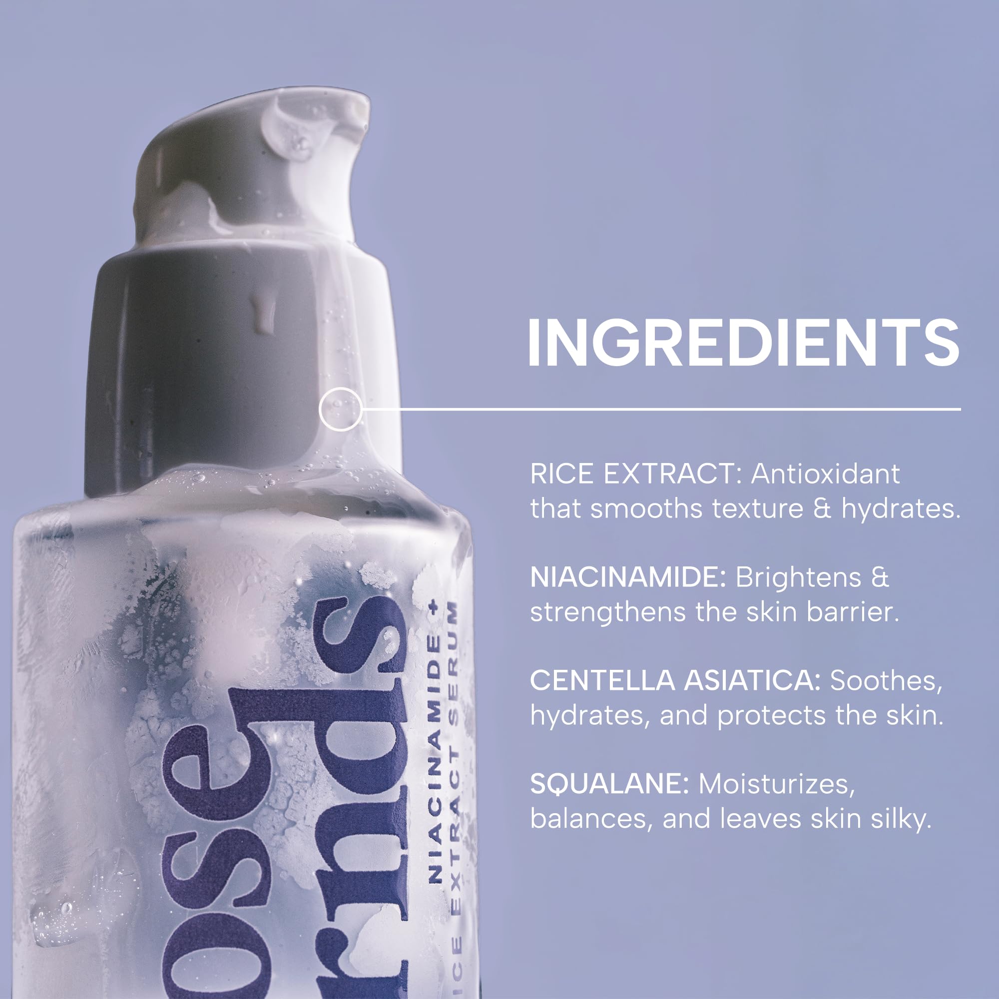 Niacinamide & Rice Extract Facial Serum – Hydrating Glow Face Serum with Hyaluronic Acid, Centella, and Licorice for Smooth Texture, Daily Radiance
