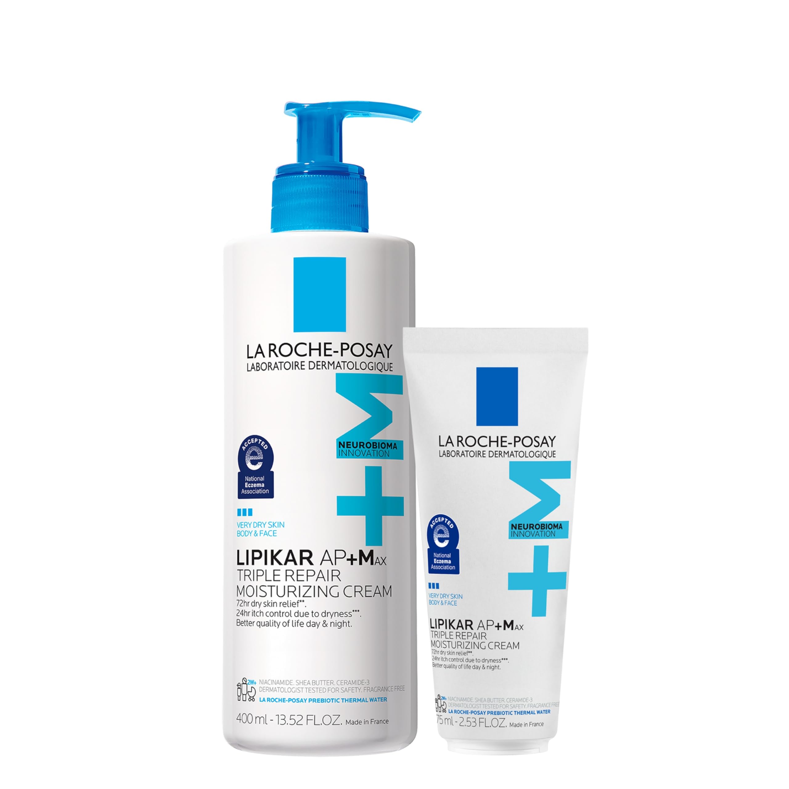 La Roche-Posay Lipikar AP+MAX Triple Repair Moisturizing Body Cream | Face & Body Lotion for Dry Skin with Shea Butter & Niacinamide | Gentle Moisturizer for Very Dry
