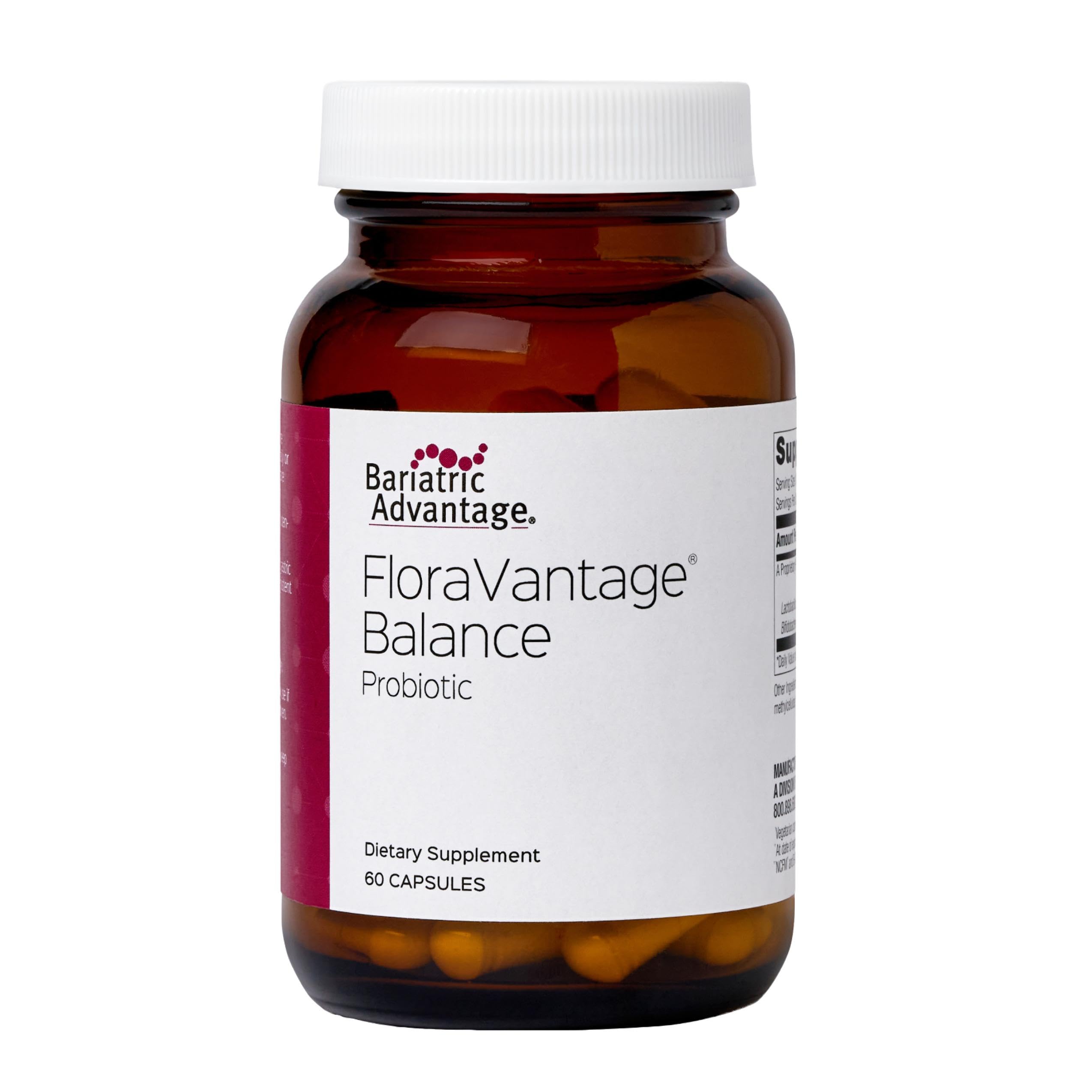 Bariatric Advantage FloraVantage Balance Capsules - Probiotic Supplement for Bariatric Surgery Patients - Healthy Immune Support* with Proprietary Strain Blend - 60 Count Bariatric AdvantageBuy Supplements Australia