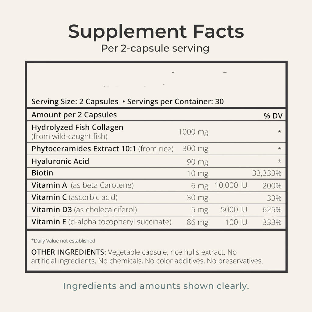 Zi-Collagen Marine Collagen Capsules for Skin, Hair & Nails Support – with Phytoceramides, Hyaluronic Acid, Biotin & Vitamins A C D3 E – 60 Capsules Zivere buy supplements Au