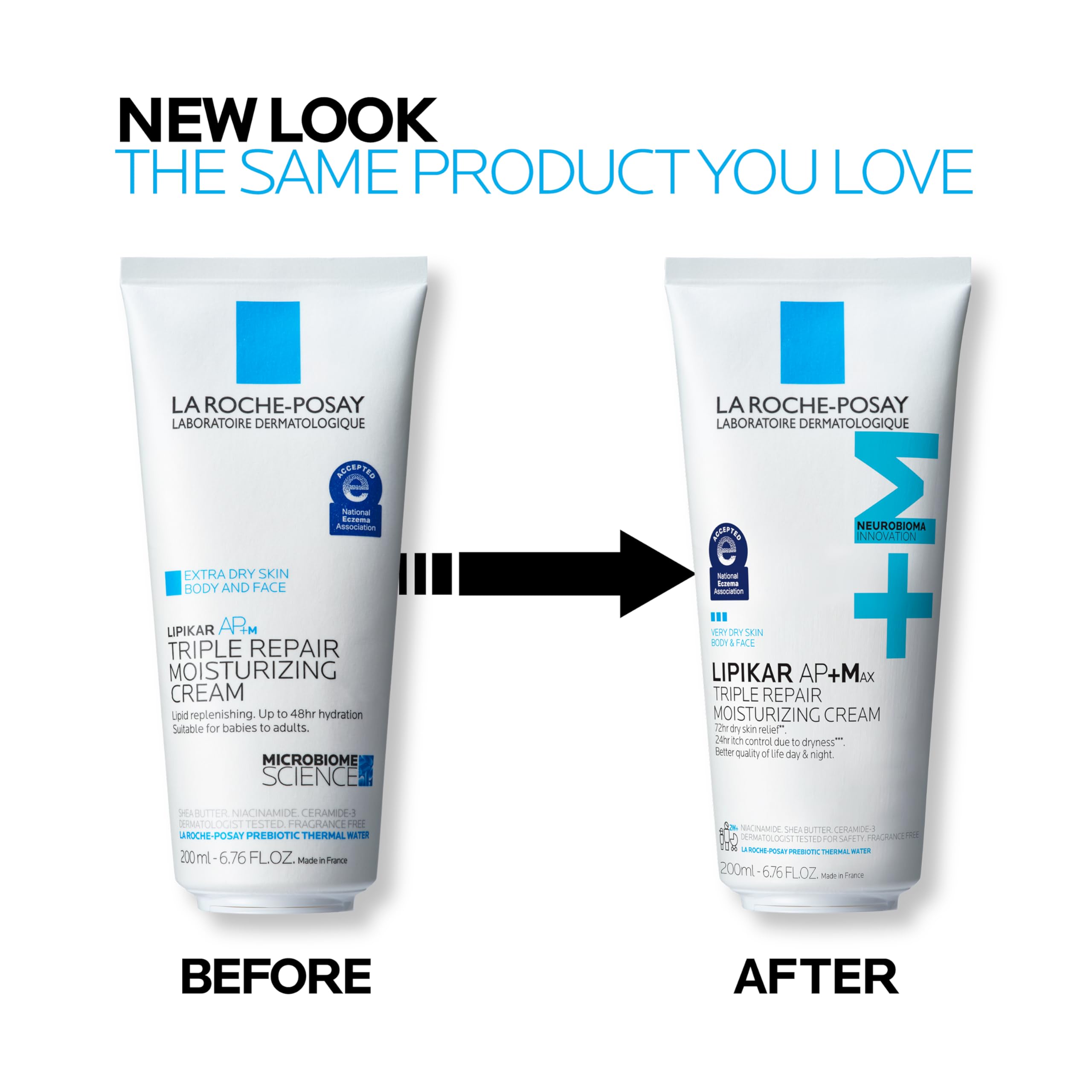 La Roche-Posay Lipikar AP+MAX Triple Repair Moisturizing Body Cream | Face & Body Lotion for Dry Skin with Shea Butter & Niacinamide | Gentle Moisturizer for Very Dry, Rough & Sensitive Skin, 200ml