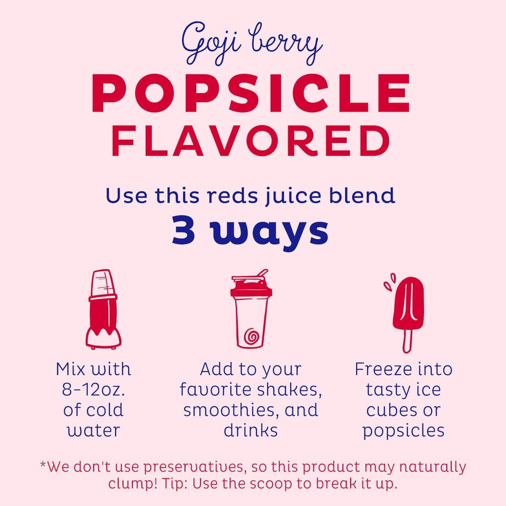 KOS Reds Superfood Powder for Antioxidants - USDA Certified Organic Beet Root, Goji Berries, Acai, Pomegranate, Coconut Water & Digestion Enzymes- Goji Berry Popsicle Flavor Juice Mix - 28 Servings KOS buy supplements Au