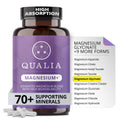 Qualia magnesium supplement bottle with purple label on a white background