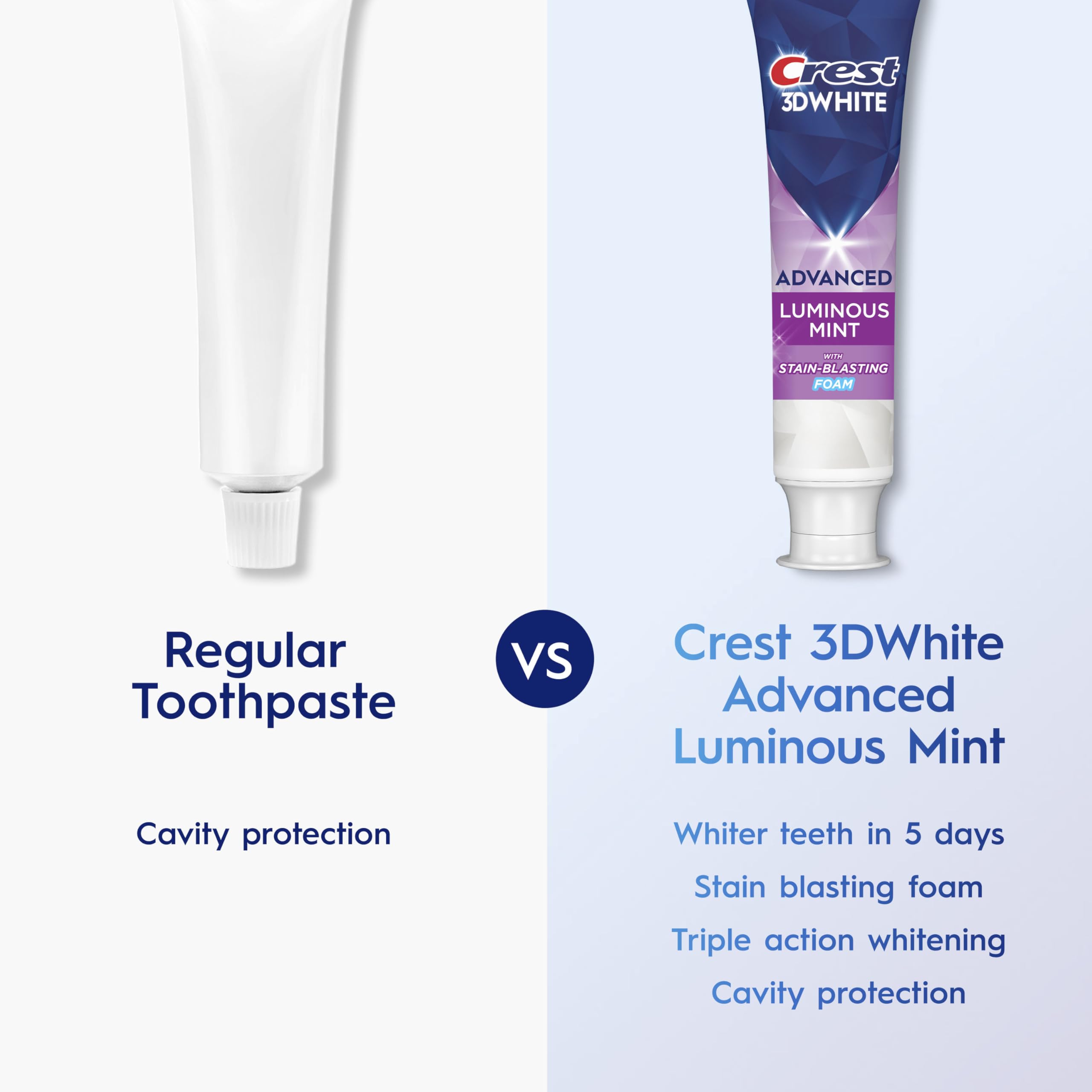 Crest 3D White Advanced, Teeth Whitening Toothpaste for Adults, 3.7 oz, 4 Pack, Cavity Protection Fluoride Toothpaste,