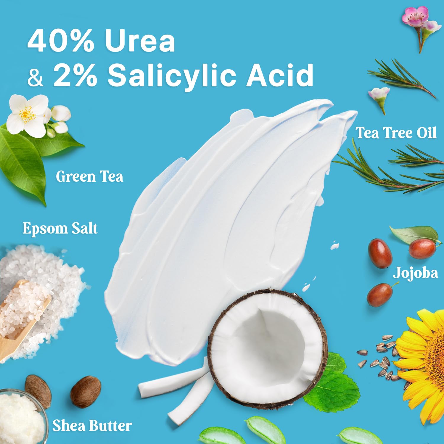 Ebanel Bundle of 40% Urea Cream 4.6 Oz, and Exfoliating Face Scrub Peeling Gel 4.12 Oz