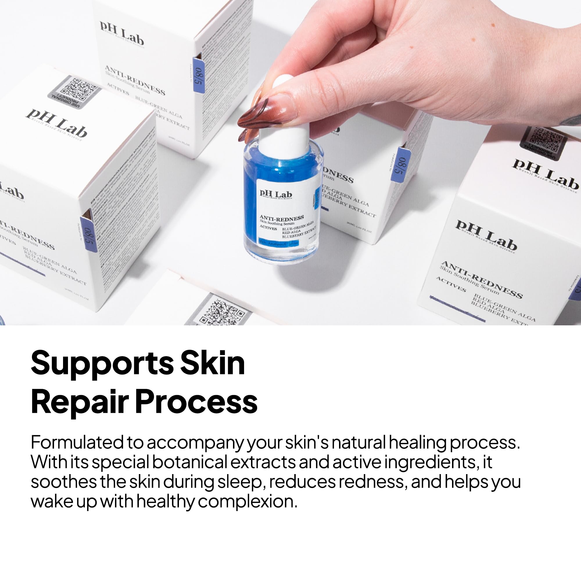 PhLab Anti Redness Serum, Reduces Capillary Cracks Appearance, Evens Skin Tone, Skin Soothing and Redness Reform Serum, 1.01 Fl Oz (Pack of 1)
