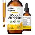 Wild & Organic Mood Support Drops - Good Mood Supplements w/Ashwagandha Root & Rhodiola Rosea - Natural Liquid Drops for Positive Energy - Calm and Relax Supplements for Women and Men - 2 oz