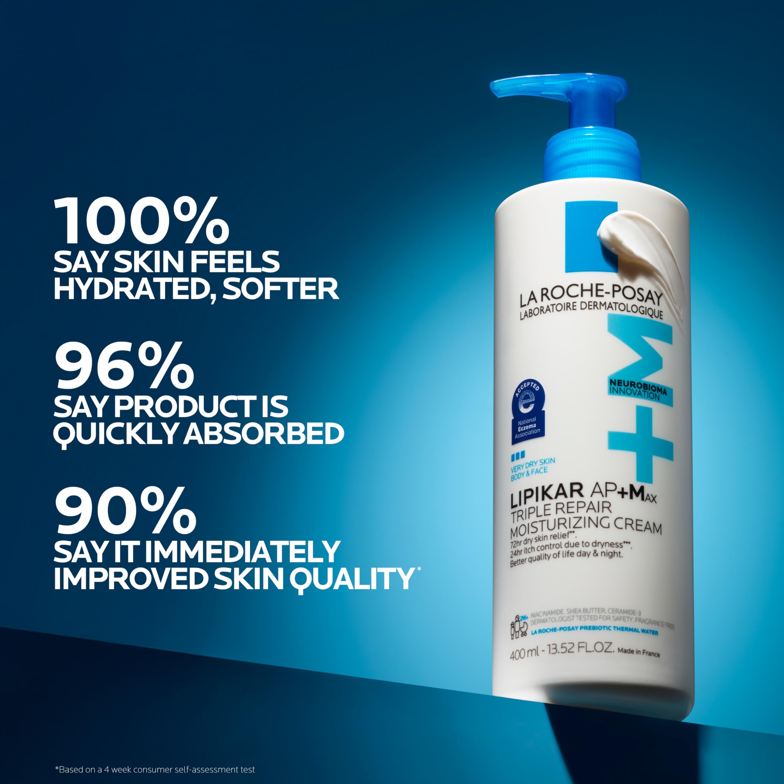 La Roche-Posay Lipikar AP+MAX Triple Repair Moisturizing Body Cream | Face & Body Lotion for Dry Skin with Shea Butter & Niacinamide | Gentle Moisturizer for Very Dry