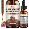 Wormwood Black Walnut Clove Cleanse for Humans Drops, 23-in-1 Gut Health Support Supplement with Pumpkin Seed, Oil of Oregano etc for Detox
