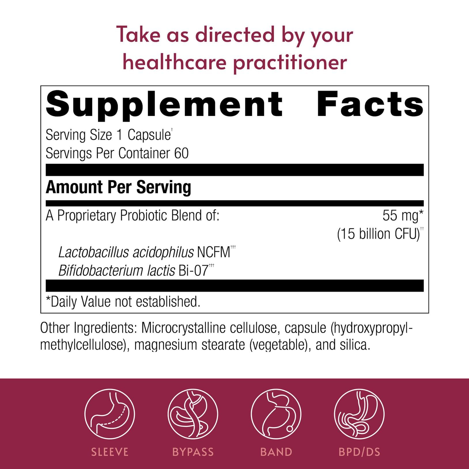 Bariatric Advantage FloraVantage Balance Capsules - Probiotic Supplement for Bariatric Surgery Patients - Healthy Immune Support* with Proprietary Strain Blend - 60 Count Bariatric AdvantageBuy Supplements Australia