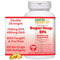 SHIFAA NUTRITION Halal Fish Oil Softgels 120 Ct, Double Strength - Halal Omega 3 Fish Oil Supplements. Wild Caught, Non-GMO & Purified