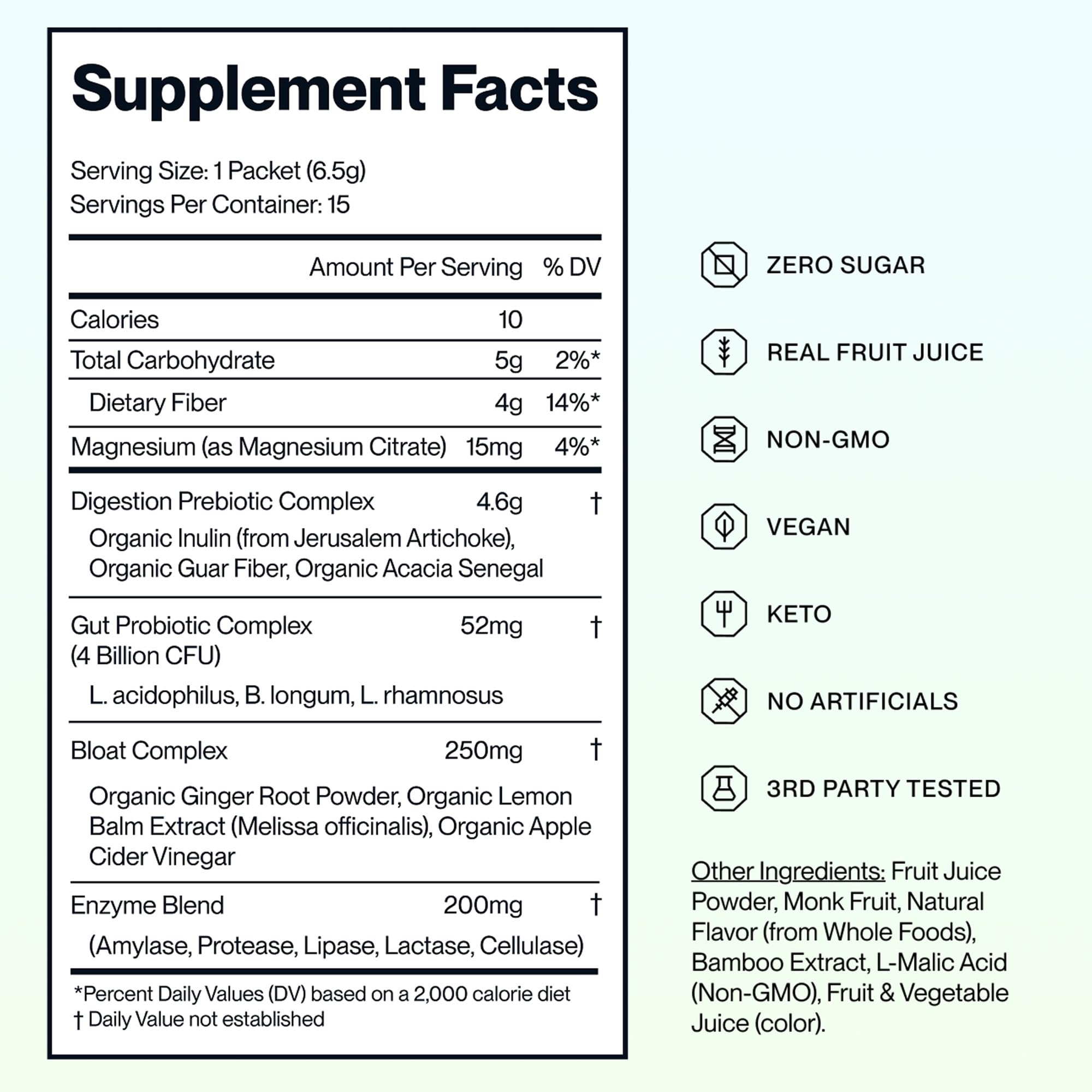 Feel Goods Digestion+, Gut Health, Organic Fiber & Probiotic Drink Mix, Digestive Enzymes for Bloating Relief, Gut Cleanse