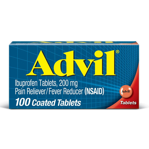 Advil Pain Reliever and Fever Reducer, Pain Relief Medicine with Ibuprofen 200mg for Headache, Backache, Menstrual Pain and Joint Pain Relief - 100 Coated Tablets AdvilBuy Supplements Australia