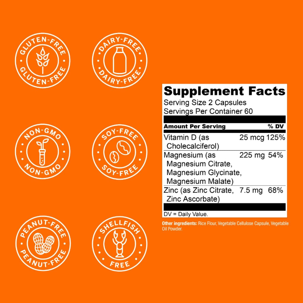Live Conscious Magwell Magnesium Zinc & Vitamin D3 - Magnesium Glycinate, Malate, & Citrate - Triple Supplement for Women & Men - for Sleep, Bone, Heart, Immune Support - 120 Caps Live ConsciousBuy Supplements Australia