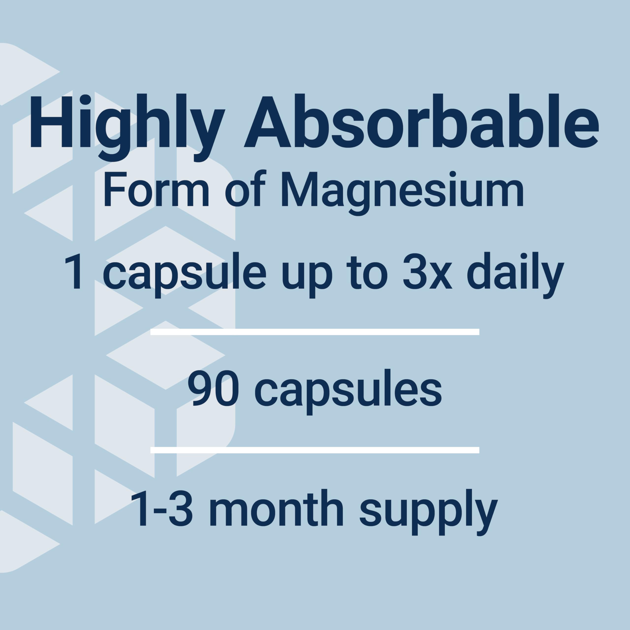 Life Extension Magnesium Glycinate, Heart Health, Bone Health, Nerve and Muscle Support, Highly absorbable, Gluten-Free, Non-GMO, Vegetarian, 90 Capsules Life ExtensionBuy Supplements Australia