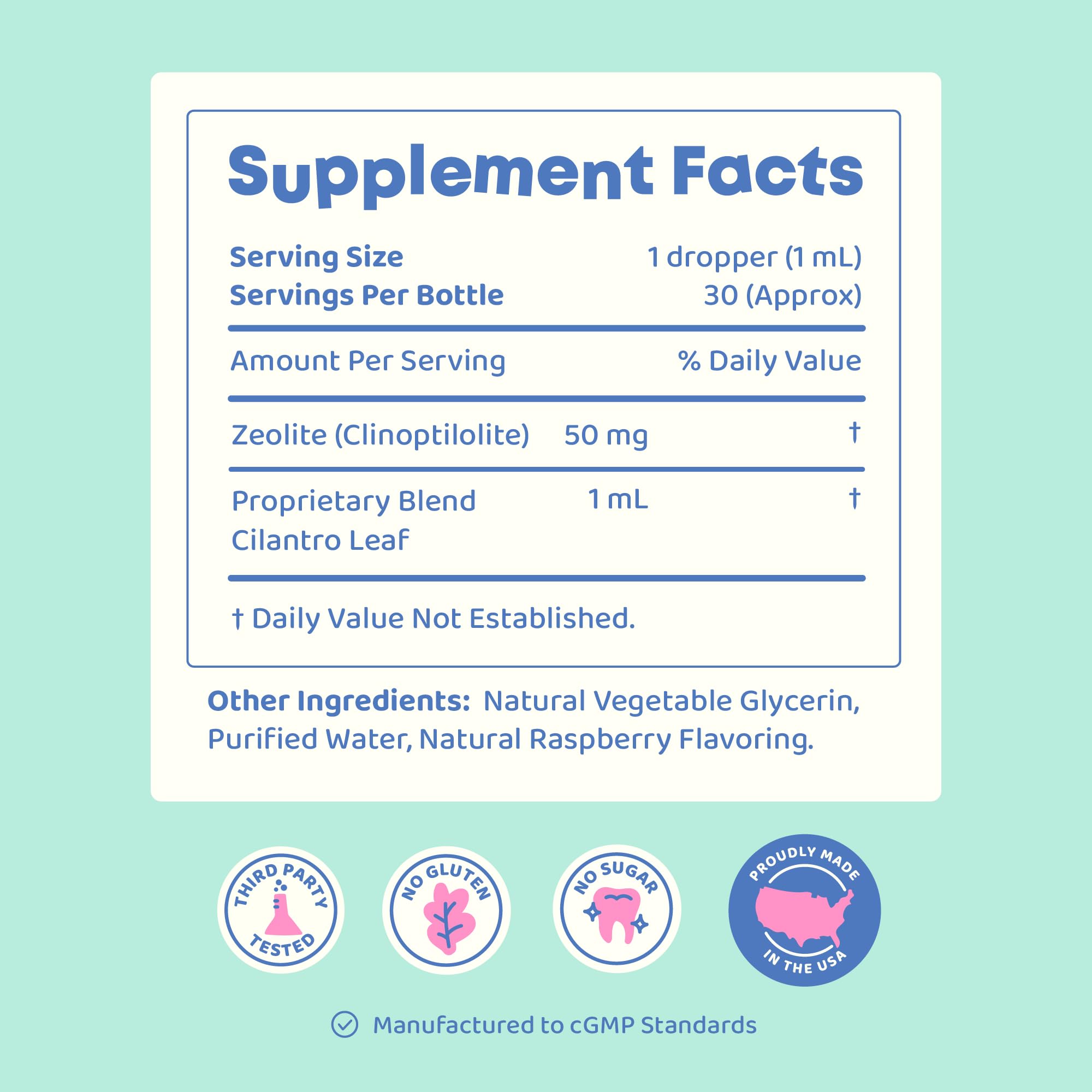 JoySpring DetoxZee Cilantro & Zeolite Drops for Kids | Liquid Zeolite Clinoptilolite with Cilantro Extract | Gentle Daily Wellness Support