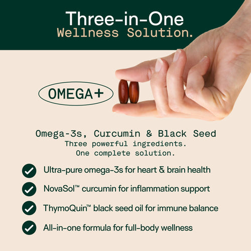 Adapt Naturals Omega 3 Fish Oil Supplement with Bioavailable Curcumin & Black Seed, 1500mg Fish Oil EPA DHA Omega 3 Fatty Acids to Support Joints, Muscles & Heart