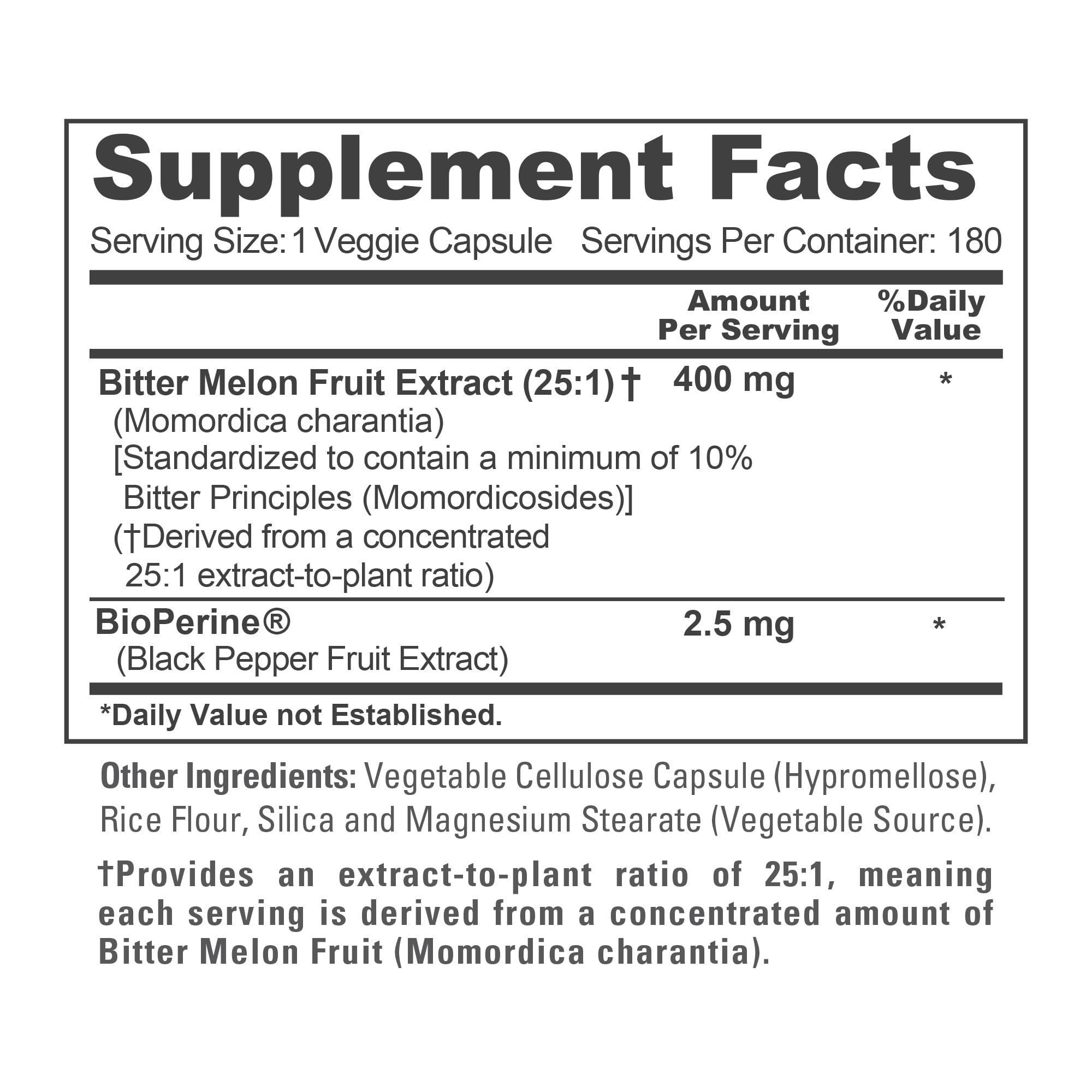 NusaPure Bitter Melon, 400 mg, 180 Veg Caps (Non-GMO, Vegan)