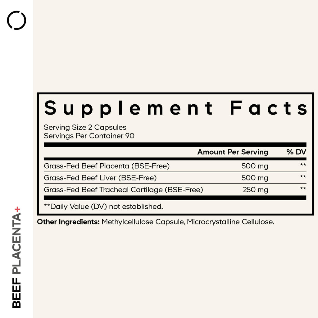 Codeage Grass-Fed Beef Placenta Supplement - Bovine Placenta – Pasture-Raised, Grass-Finished, Undefated, Desiccated - Non-GMO - 180 Capsule CodeageBuy Supplements Australia