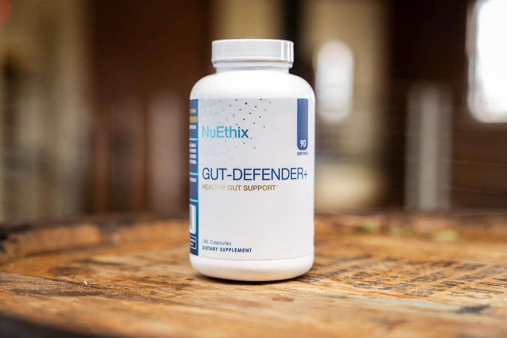 NuEthix Formulations Gut Defender+ Microbiome Balance Dietary Supplement, 180 Capsules, 90 Servings