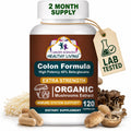 Colon Wellness Supplement, USDA Certified Organic Mushrooms Extract, Extra Strength 1,500 mg, High Potency 40% Beta-Glucans, Immune, Gut & Digestive, Colon Cleanse & Detox, 120 Caps
