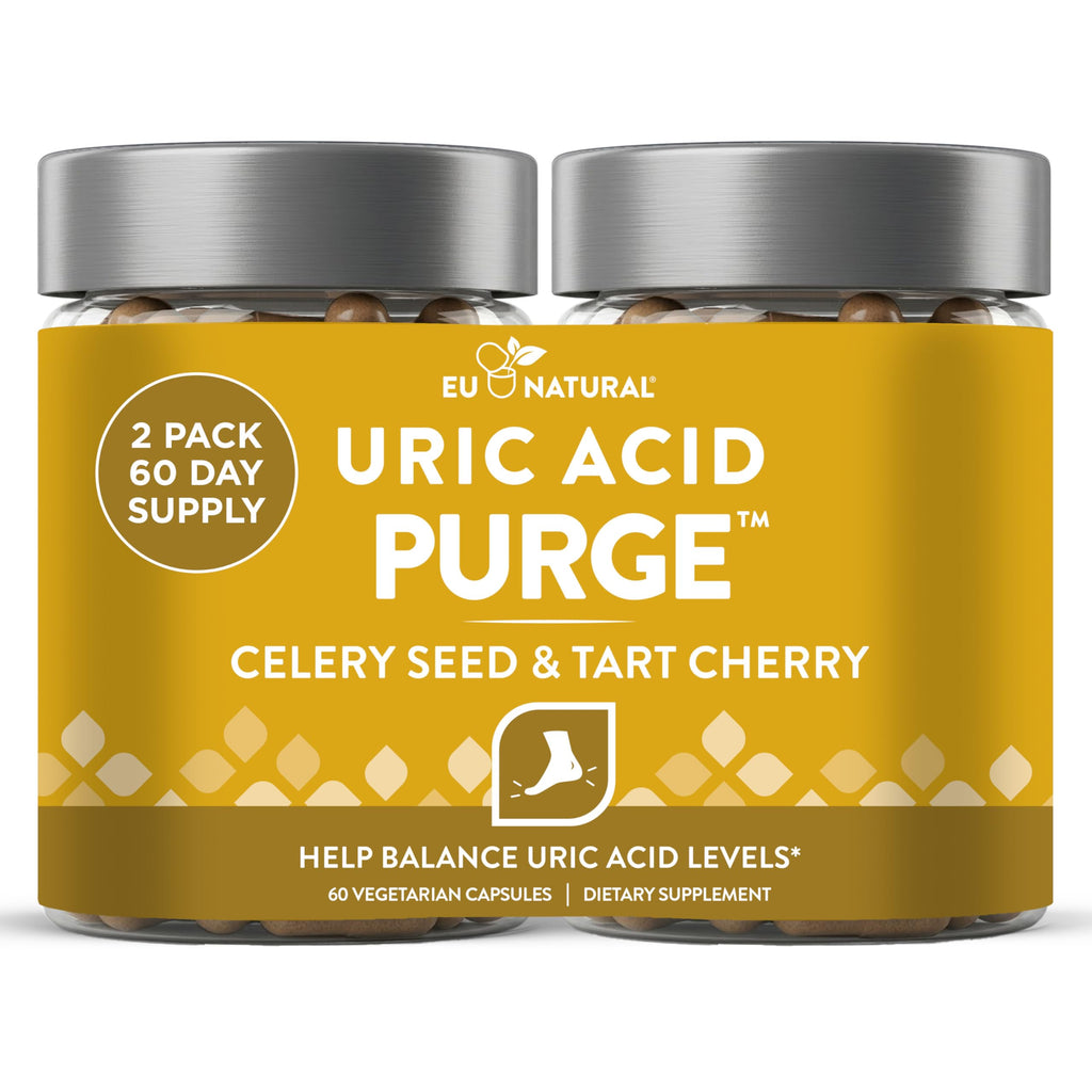 Eu Natural Purge Uric Acid Flush - Eat & Drink What You Want - Uric Acid Support for Joints & Mobility with Celery Seed, Tart Cherry