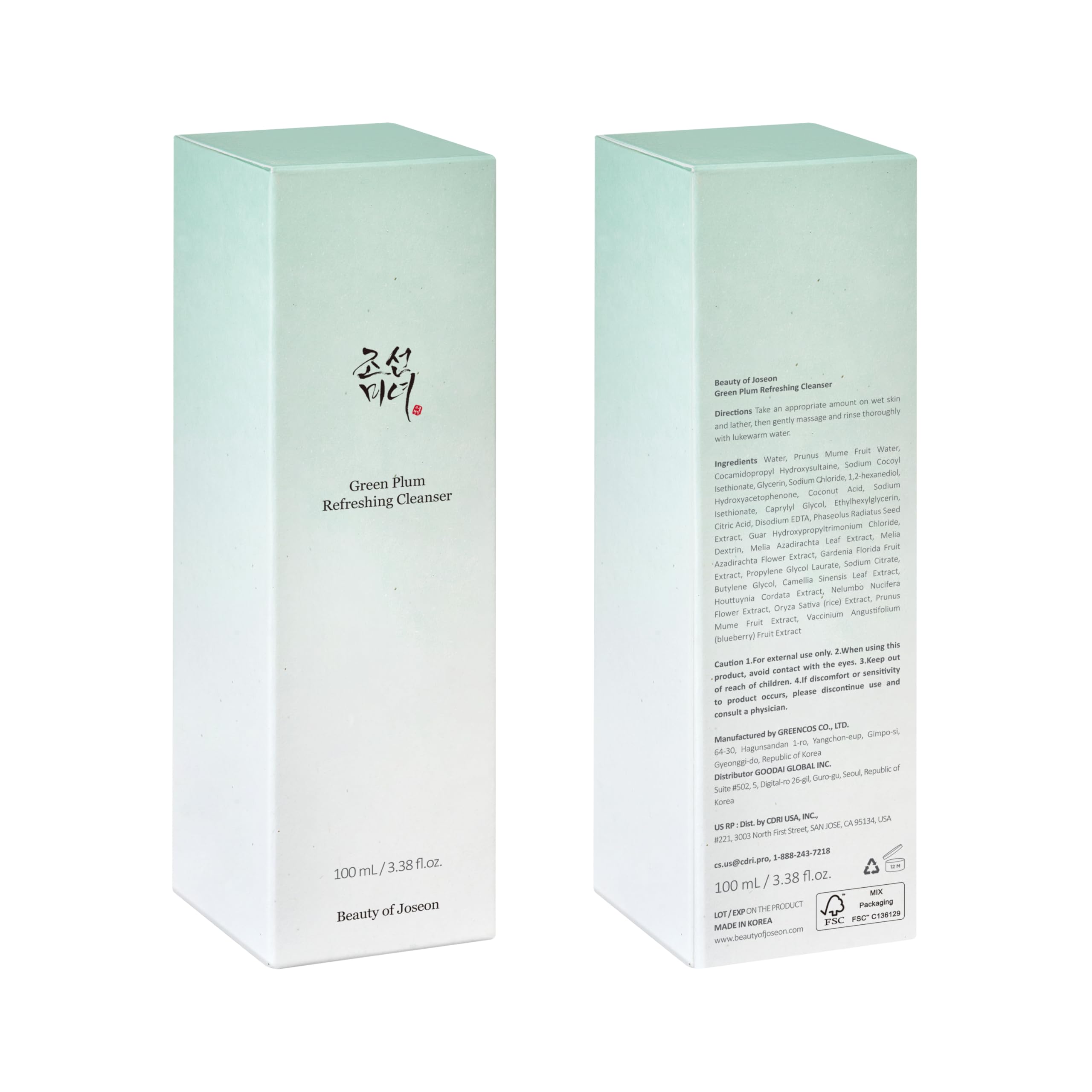 Beauty of Joseon Green Plum Refreshing Cleanser Gel Type Deep Pore Cleansing, Acne Face Wash