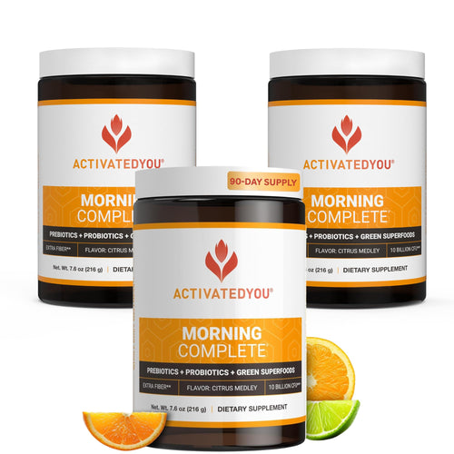 ACTIVATEDYOU Morning Complete Daily Wellness Greens Superfood Drink Mix for Gut Health w/Prebiotics, Probiotics, Antioxidants, Green Superfoods, 10 Billion CFUs (3 Pack, Citrus Medley) ACTIVATEDYOUBuy Supplements Australia