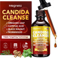 Candida Cleanse Detox with Triple-Targeting Technology, All-in-1 Synergy Formula with Caprylic Acid, Oregano, Black Walnut & Wormwood – Yeast Detox, Gut Health