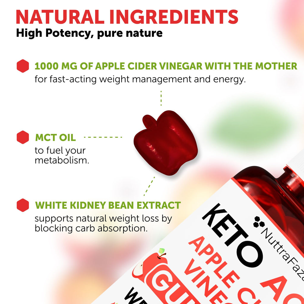 Keto ACV Gummies Advanced  - ACV Keto Gummies for Women and Men - Keto Gummies Supplement - Detox & Cleanse, Digestion