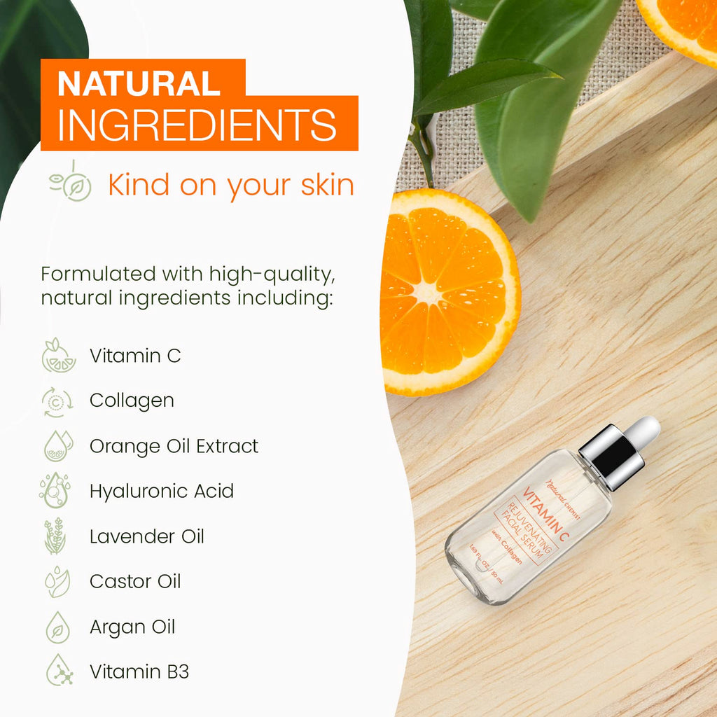 Natural Chemist Vitamin C Serum With Collagen - Dermatologist Tested, Skin Brightening, Anti-Aging, Acne Treatment, Fades Dark Spots, Cruelty Free Korean Skin