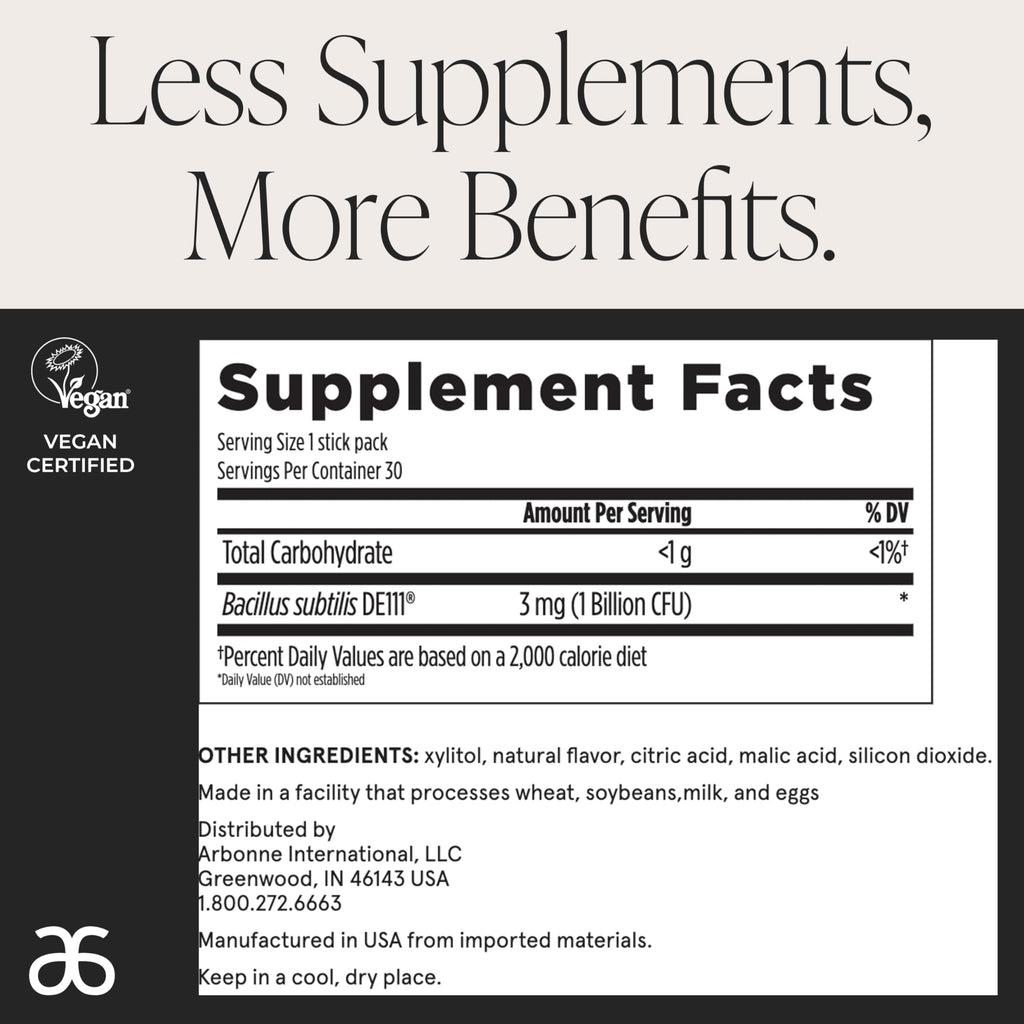 Arbonne BioticSticks Fast Melt Probiotic for Gut Health – Probiotics for Women, Men, and Kids – Gut Health Supplement – Vegan, Gluten-Free
