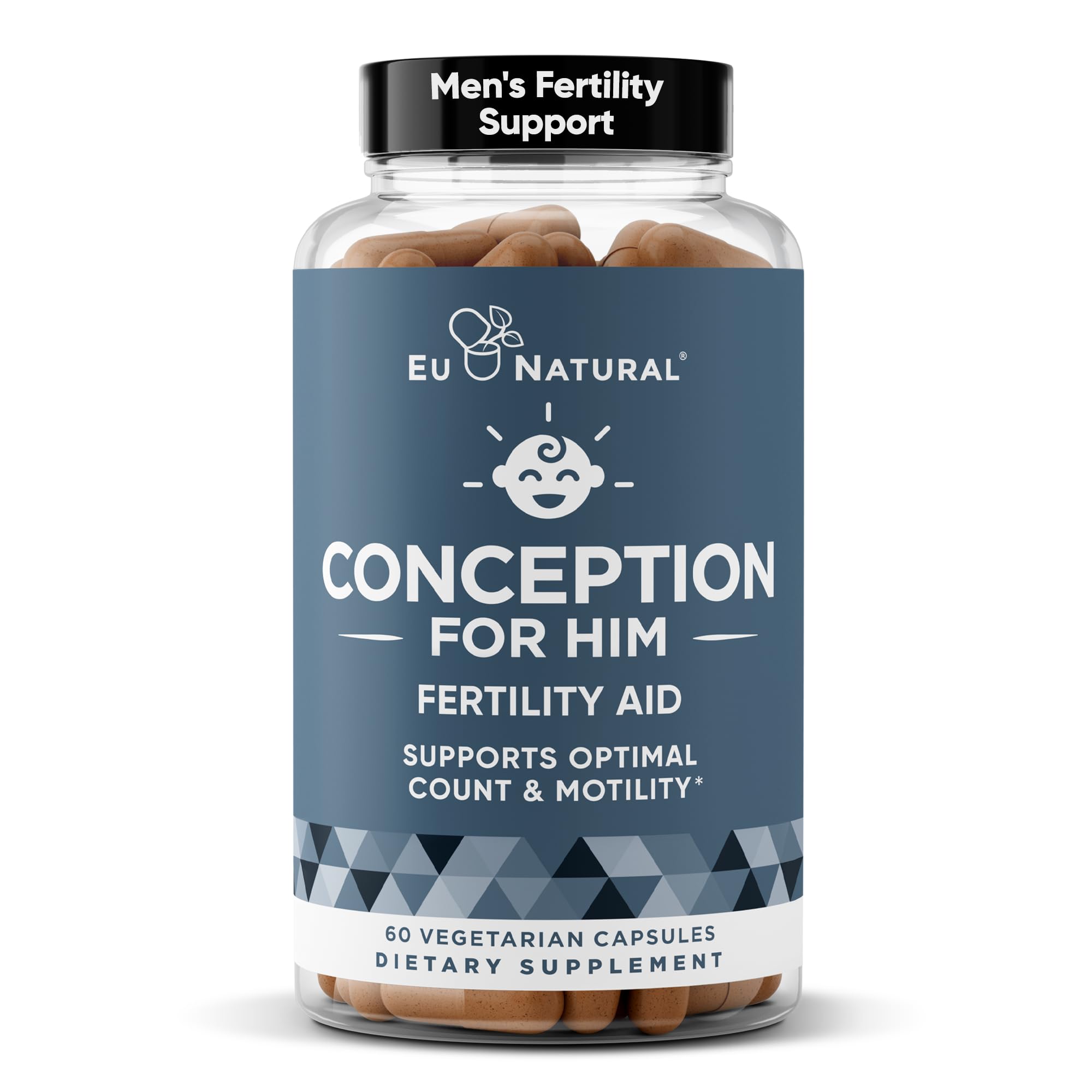 Eu Natural Conception for Him - Male Fertility Supplements with Ashwagandha, Folate & Zinc - Sperm Count, Motility & Strength Support - Fertility Support for Men, 60 Vegetarian Capsules Eu NaturalBuy Supplements Australia