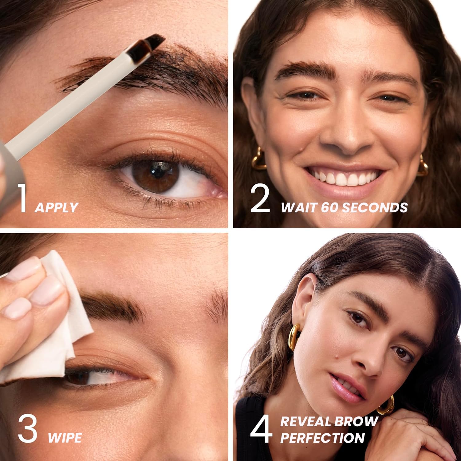 Wonderskin Wonder Blading Brow Stain & Go Masque - Long Lasting Eye Brow Tint, Transfer Proof and Smudge Proof Eyebrow Tint Stain (Dark Brunette)