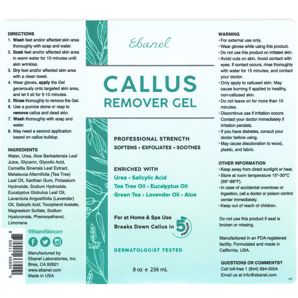 Ebanel Bundle of 5% Lidocaine Numbing Spray and Callus Remover Gel