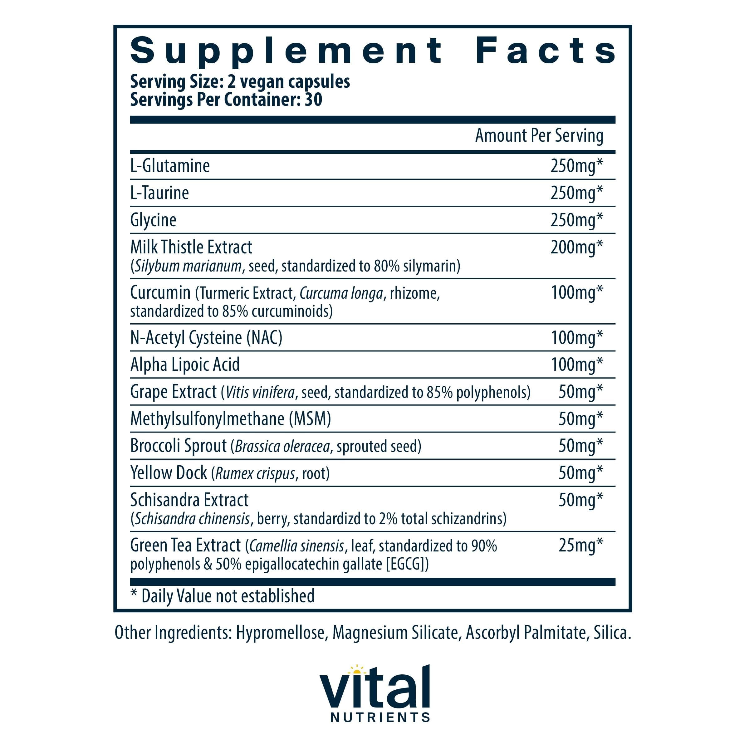 Vital Nutrients Detox Formula - Vegan Liver Detox - Antioxidant Supplement Promotes Liver & Detoxification Support - Gluten, Dairy, Soy Free - Non-GMO - 60 Capsules