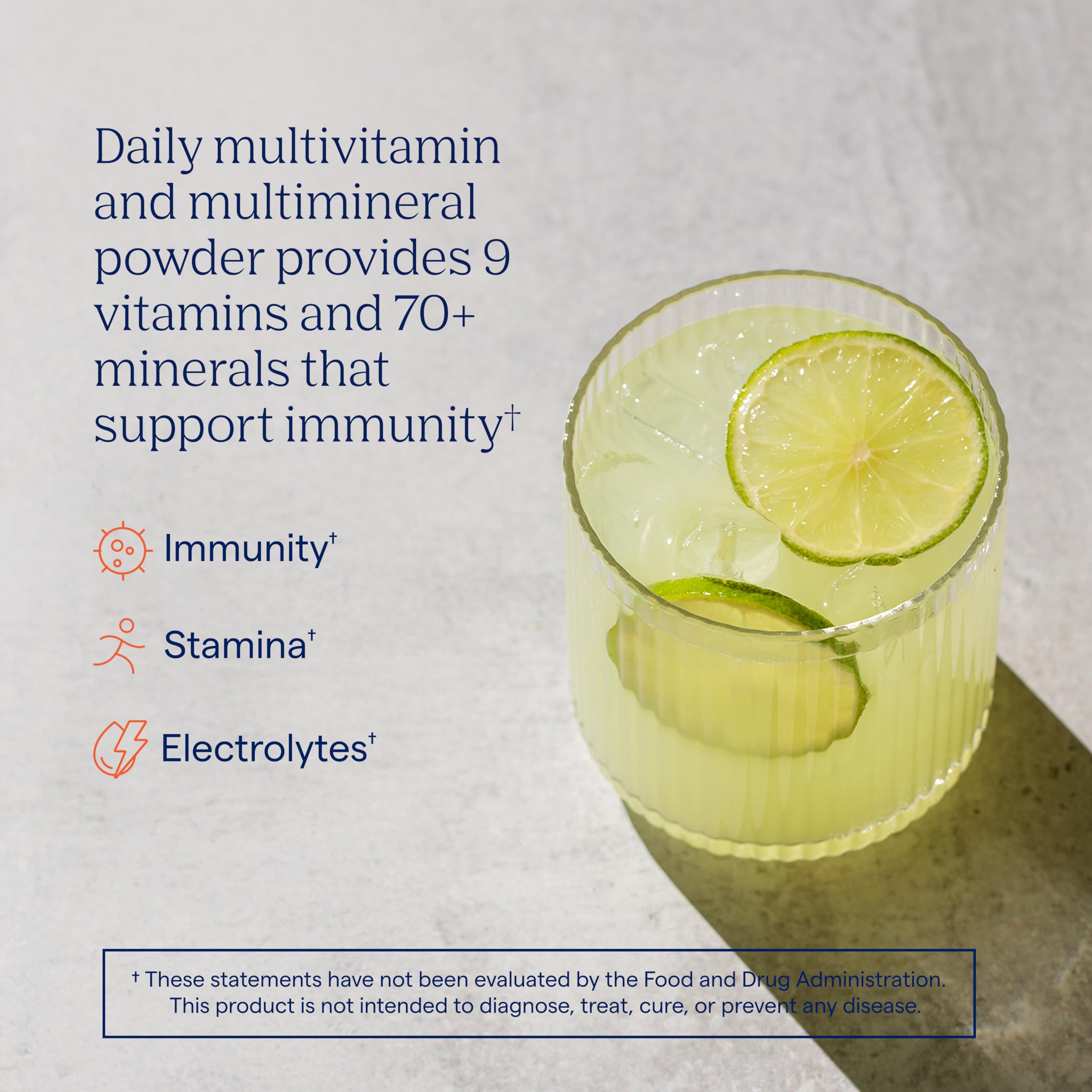 Trace Minerals Power Pak Multivitamin and Multimineral Packets - Electrolyte Support - 1200 mg Vitamin C plus 70+ Trace Minerals - Lemon Lime Flavor - 30 Packets
