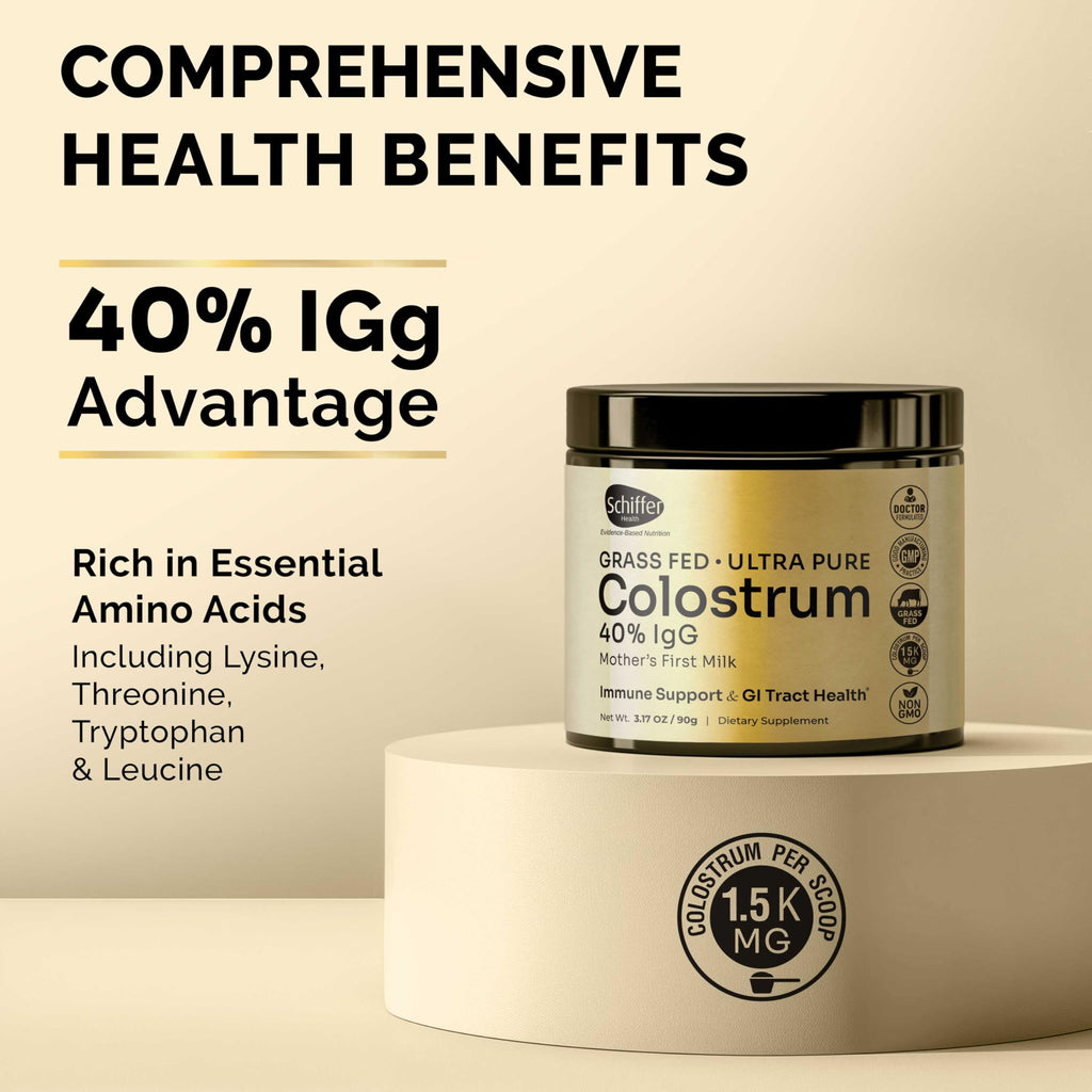 Premium Colostrum Supplement Highest IgG for Gut Health, Immune Support & Recovery Superfood, Anti-Age - Pure Grass-Fed Bovine Colostrum Powder