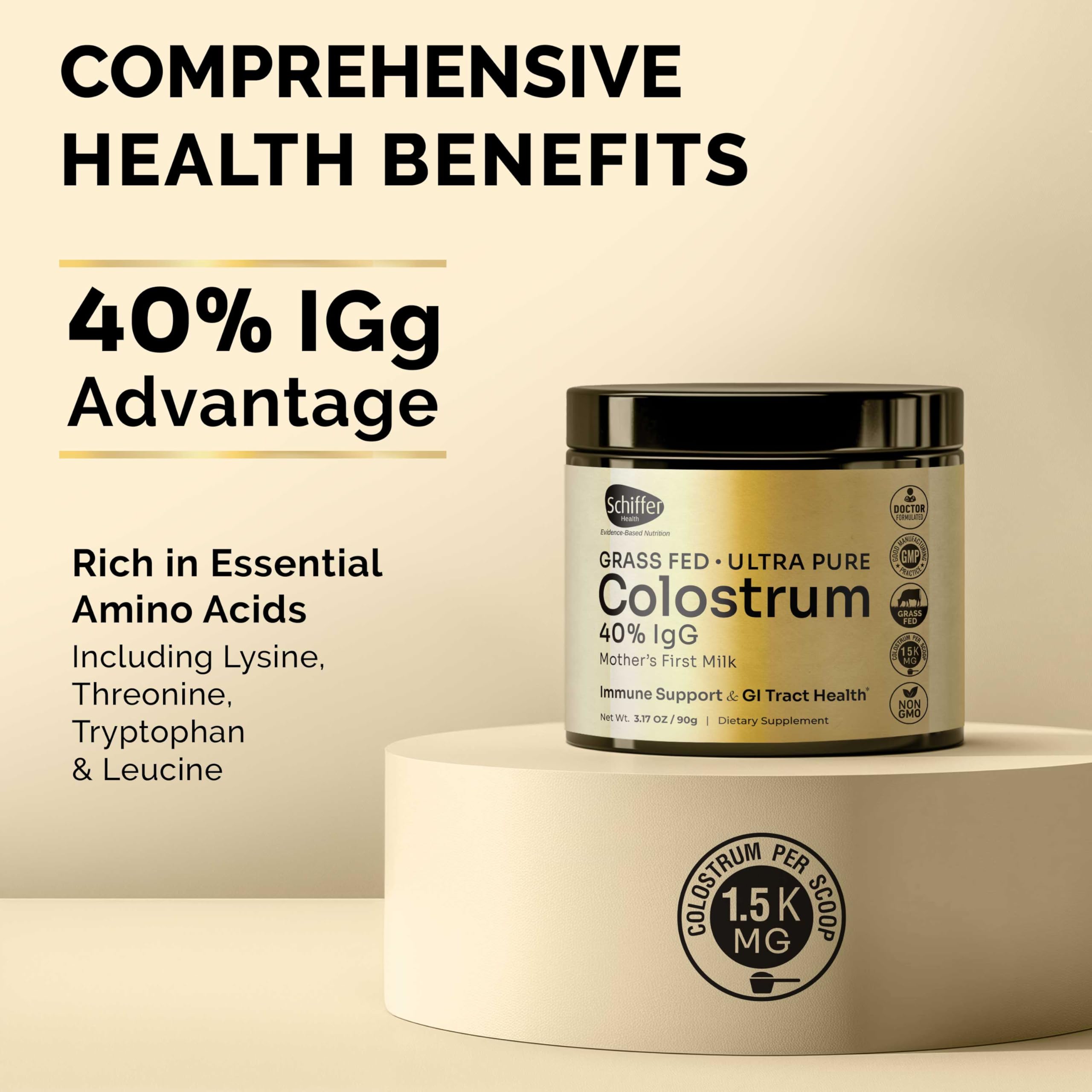 Premium Colostrum Supplement Highest IgG for Gut Health, Immune Support & Recovery Superfood, Anti-Age - Pure Grass-Fed Bovine Colostrum Powder